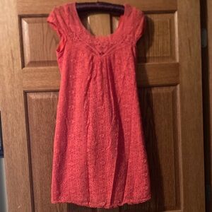 TULLE Coral Lace Dress